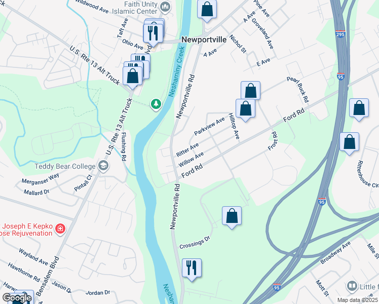 map of restaurants, bars, coffee shops, grocery stores, and more near 1745 Ritter Avenue in Bristol