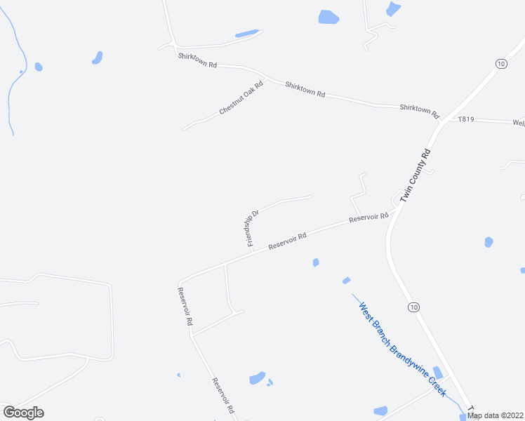 map of restaurants, bars, coffee shops, grocery stores, and more near 578 Friendship Drive in Honey Brook