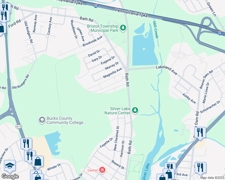 map of restaurants, bars, coffee shops, grocery stores, and more near 4700 Forest Street in Bristol