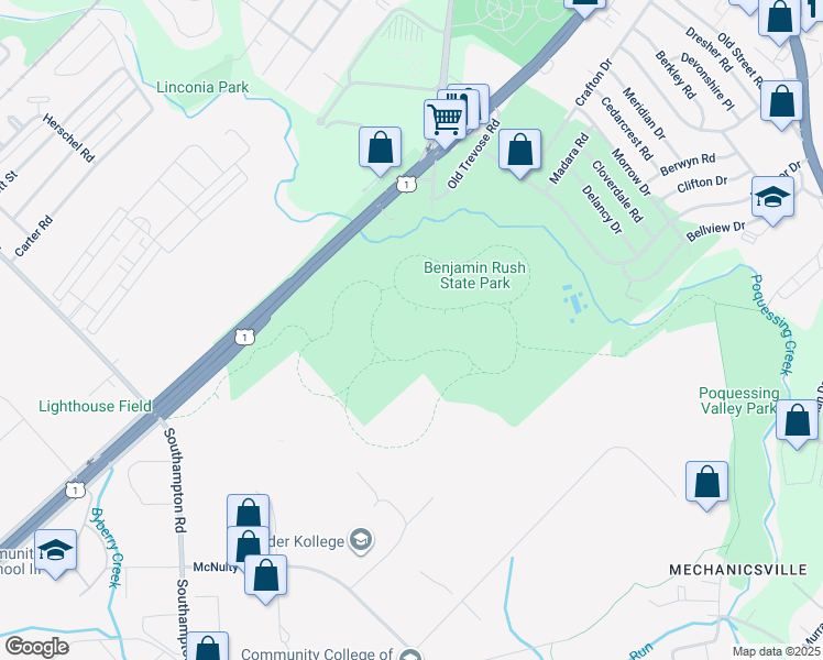 map of restaurants, bars, coffee shops, grocery stores, and more near 15001 Roosevelt Boulevard in Philadelphia
