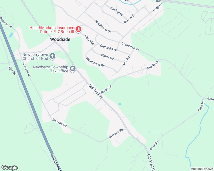 map of restaurants, bars, coffee shops, grocery stores, and more near 180 Shady Lane in York Haven