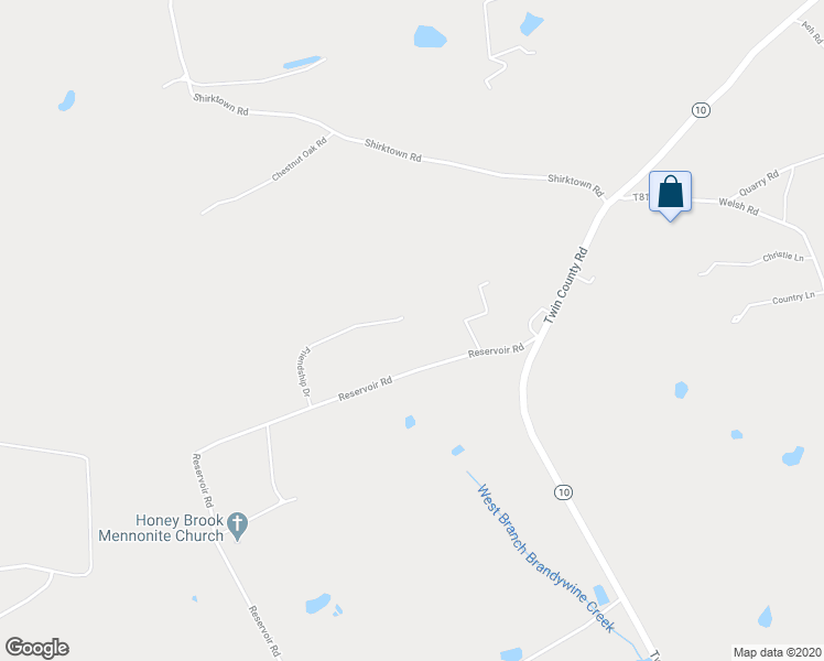 map of restaurants, bars, coffee shops, grocery stores, and more near 558 Friendship Drive in Honey Brook