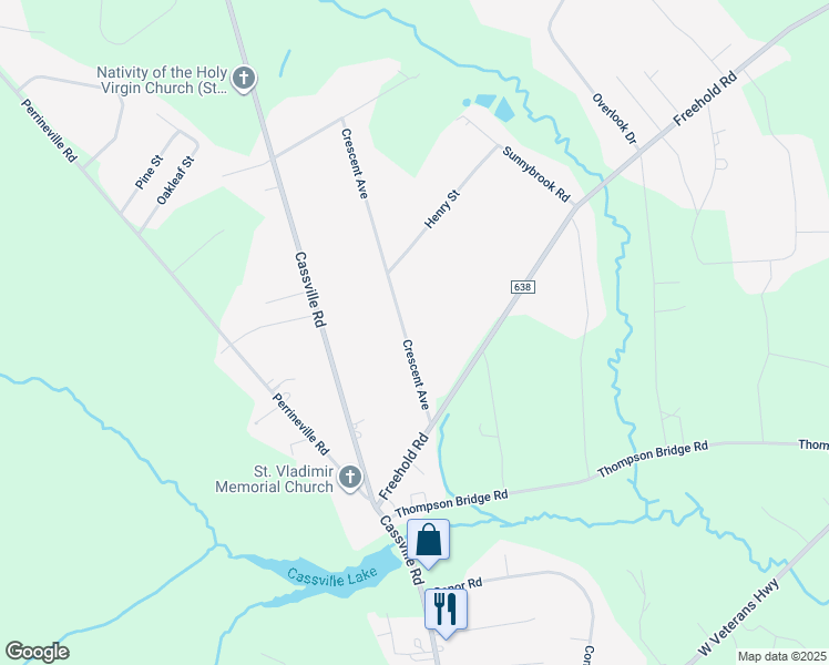 map of restaurants, bars, coffee shops, grocery stores, and more near 193 Crescent Avenue in Jackson Township