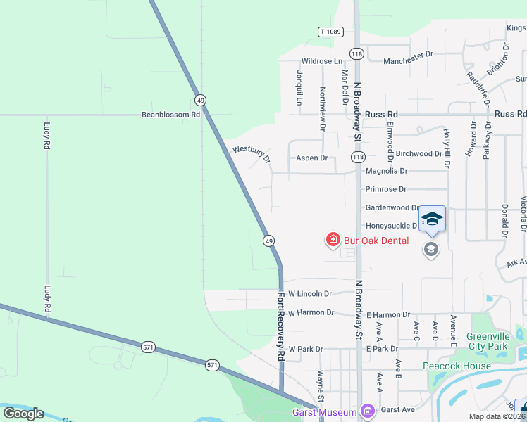 map of restaurants, bars, coffee shops, grocery stores, and more near 103 Greenhaven Drive in Greenville