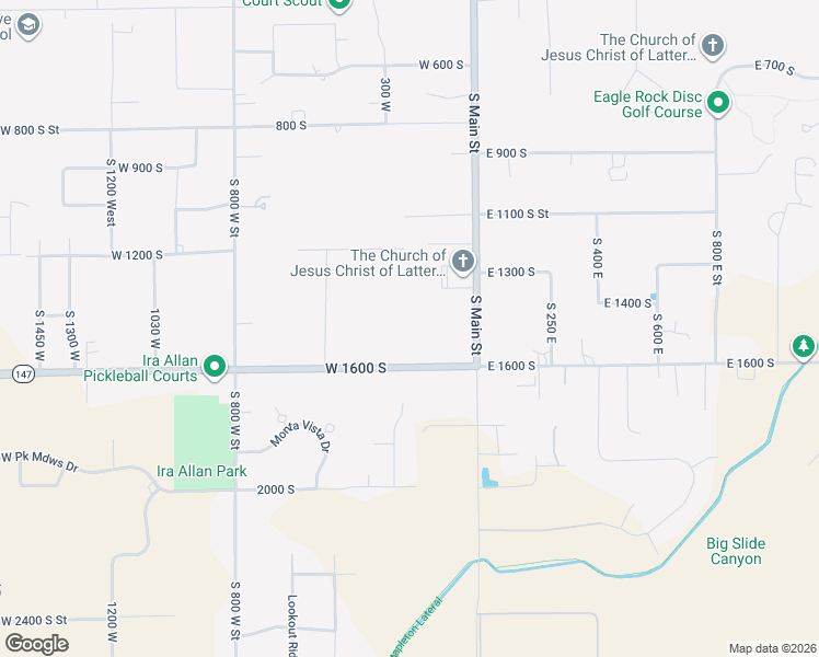 map of restaurants, bars, coffee shops, grocery stores, and more near 1574 S Main St in Mapleton