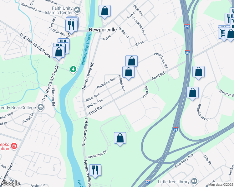 map of restaurants, bars, coffee shops, grocery stores, and more near 1922 Willow Avenue in Bristol