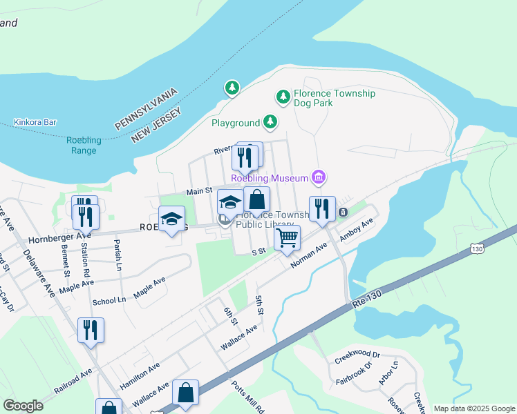 map of restaurants, bars, coffee shops, grocery stores, and more near 125 4th Avenue in Florence