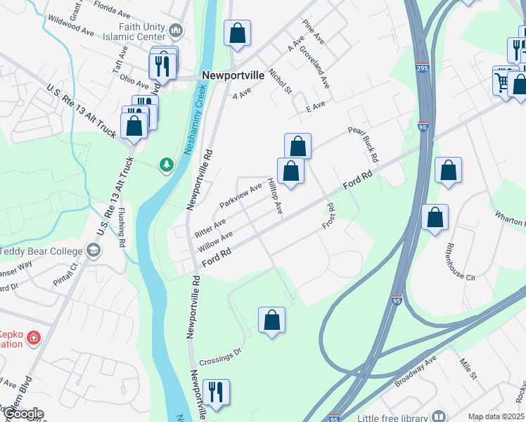 map of restaurants, bars, coffee shops, grocery stores, and more near 1922 Willow Avenue in Bristol