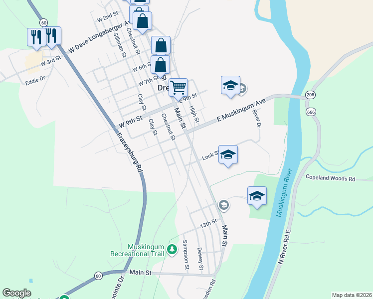 map of restaurants, bars, coffee shops, grocery stores, and more near 16 12th St in Dresden