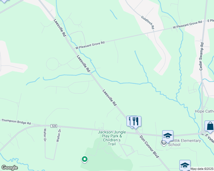 map of restaurants, bars, coffee shops, grocery stores, and more near 103 Leesville Road in Jackson Township