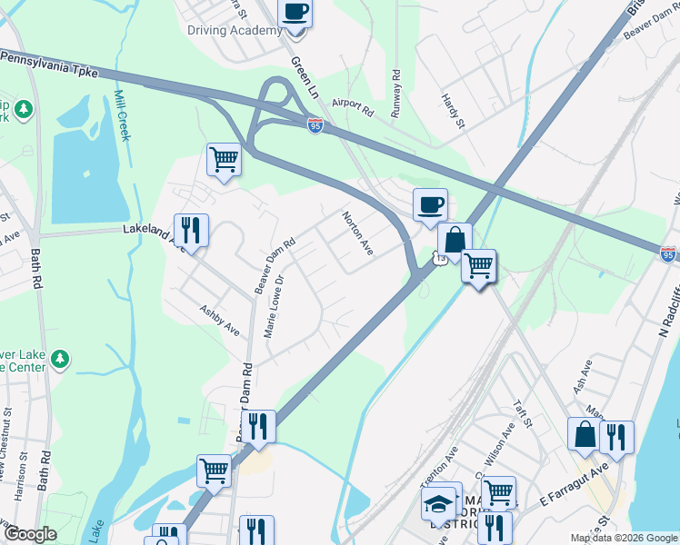 map of restaurants, bars, coffee shops, grocery stores, and more near 1214 Plymouth Avenue in Bristol