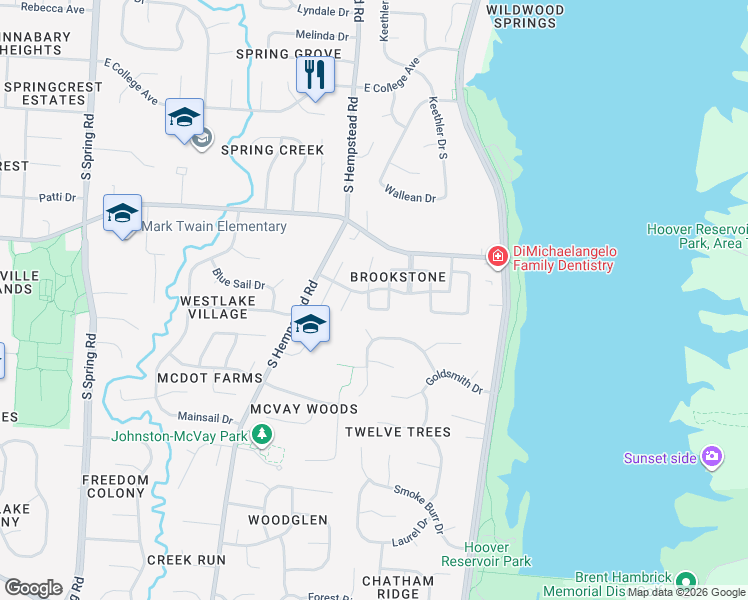 map of restaurants, bars, coffee shops, grocery stores, and more near 1250 Millstone Square in Westerville