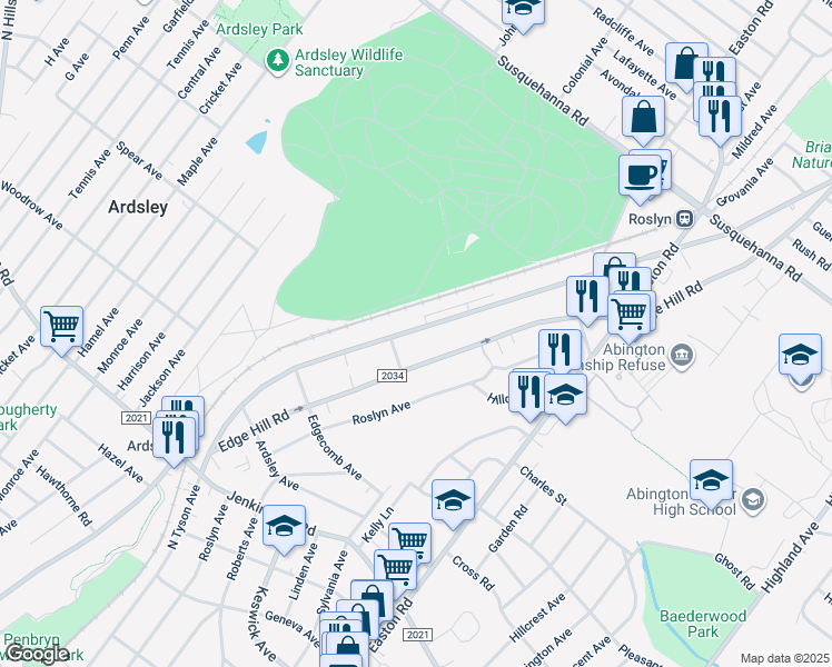 map of restaurants, bars, coffee shops, grocery stores, and more near 773 North Tyson Avenue in Glenside