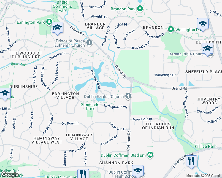 map of restaurants, bars, coffee shops, grocery stores, and more near 5364 Drumcally Lane in Dublin