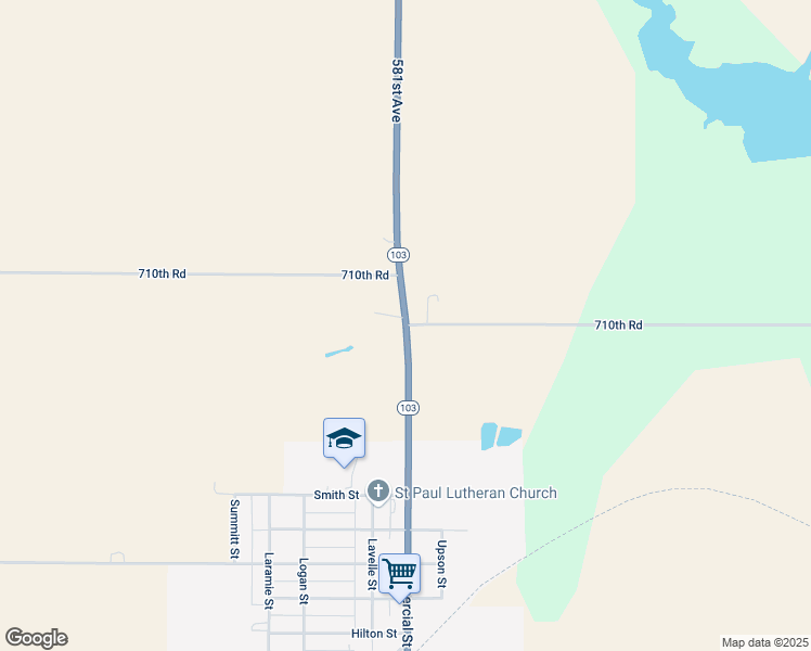 map of restaurants, bars, coffee shops, grocery stores, and more near Nebraska 103 in Diller