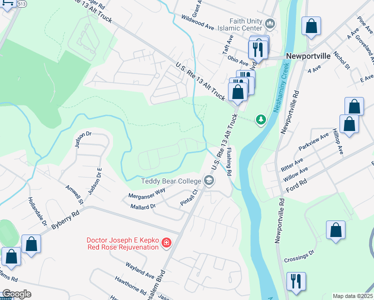 map of restaurants, bars, coffee shops, grocery stores, and more near 5411 Yarmouth Road in Bensalem