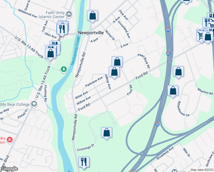 map of restaurants, bars, coffee shops, grocery stores, and more near 1942 Willow Avenue in Bristol