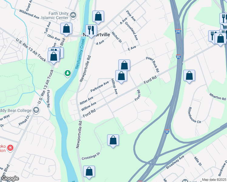 map of restaurants, bars, coffee shops, grocery stores, and more near 1942 Willow Avenue in Bristol