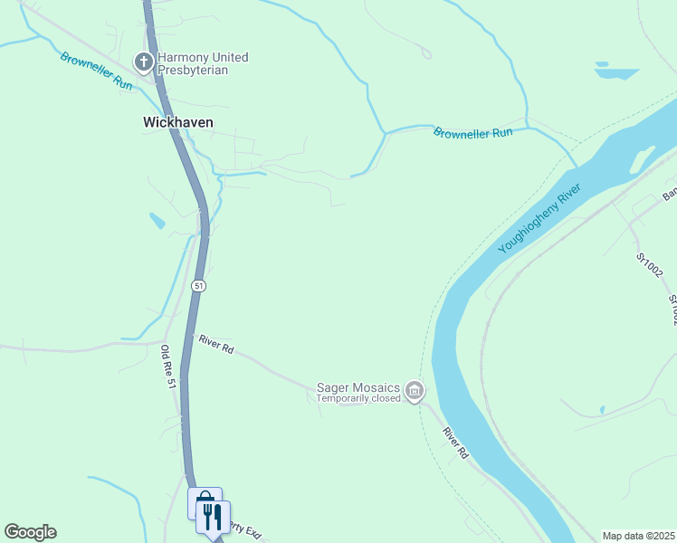 map of restaurants, bars, coffee shops, grocery stores, and more near in Wickhaven