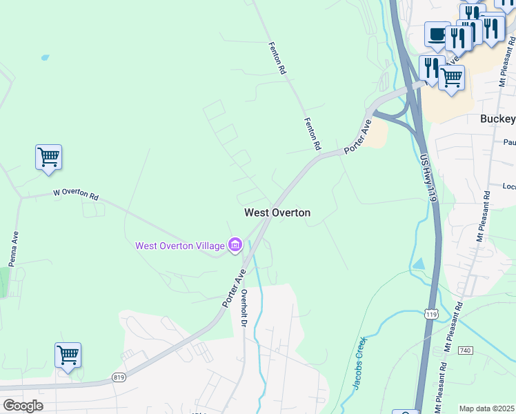 map of restaurants, bars, coffee shops, grocery stores, and more near 410 Frick Avenue in Mount Pleasant