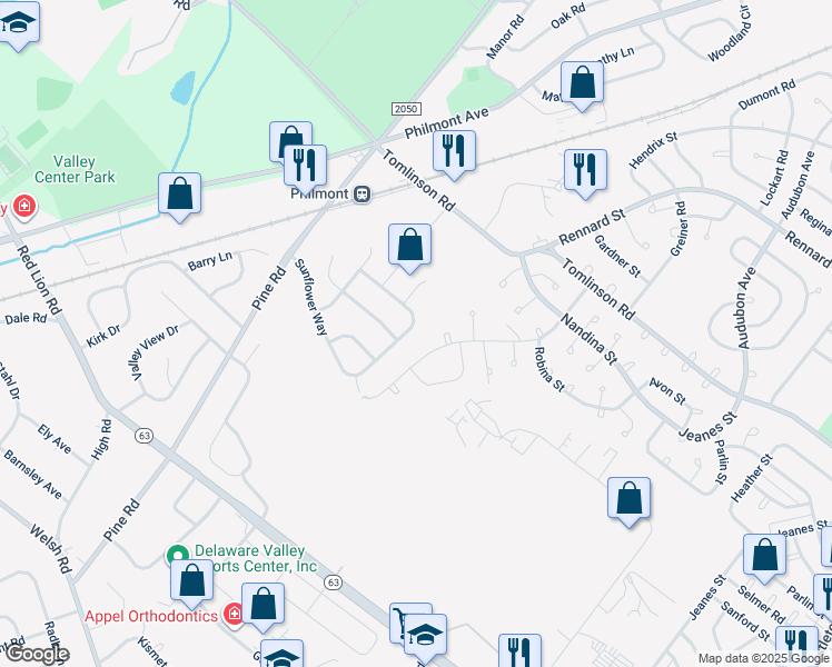map of restaurants, bars, coffee shops, grocery stores, and more near 2765 Sunflower Way in Montgomery County