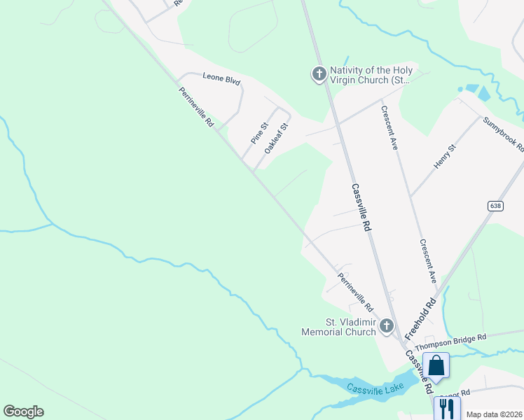 map of restaurants, bars, coffee shops, grocery stores, and more near 256 Perrineville Road in Jackson Township