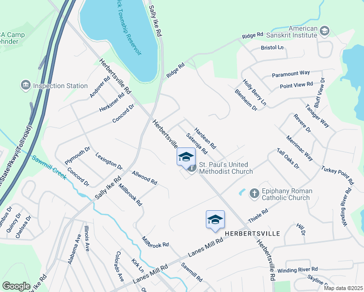 map of restaurants, bars, coffee shops, grocery stores, and more near 735 Herbertsville Road in Brick