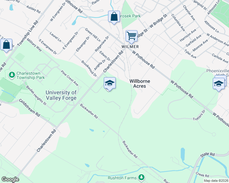 map of restaurants, bars, coffee shops, grocery stores, and more near in Phoenixville