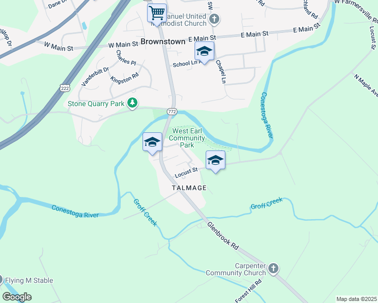 map of restaurants, bars, coffee shops, grocery stores, and more near 233 Marlou Avenue in Brownstown