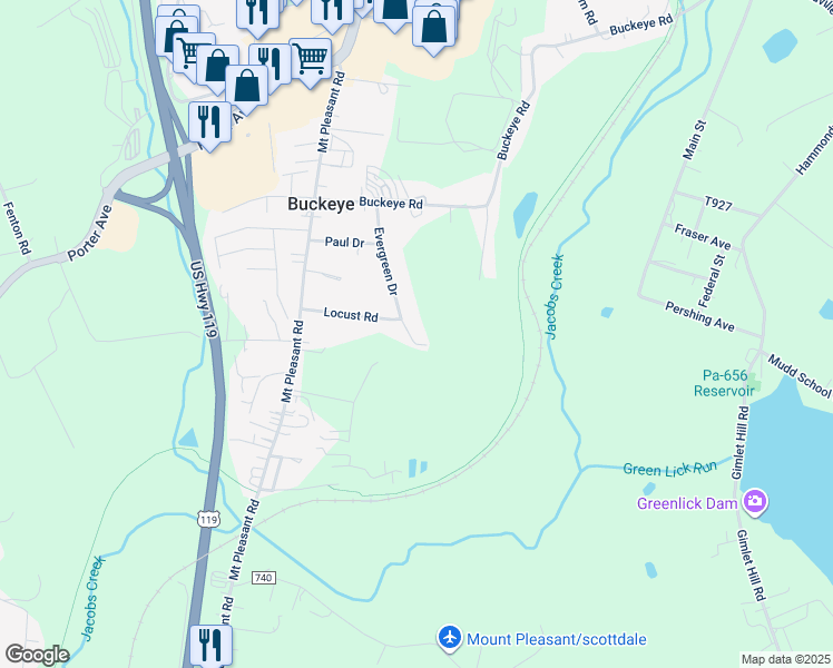 map of restaurants, bars, coffee shops, grocery stores, and more near 149 Locust Road in Mount Pleasant
