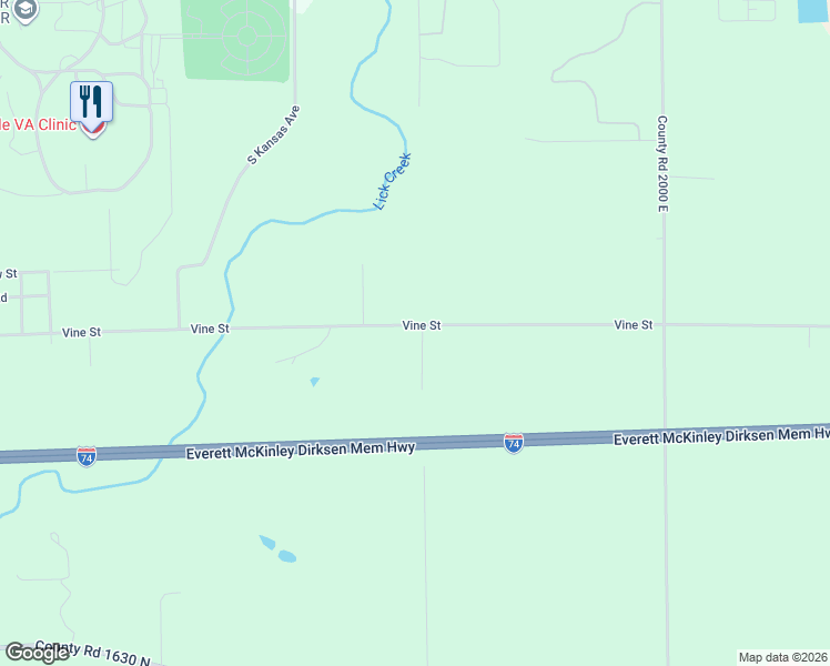 map of restaurants, bars, coffee shops, grocery stores, and more near 3048 Vine Street in Danville