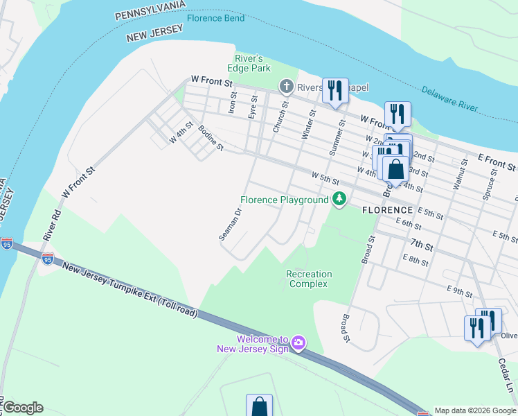 map of restaurants, bars, coffee shops, grocery stores, and more near 409 Szypulski Lane in Florence