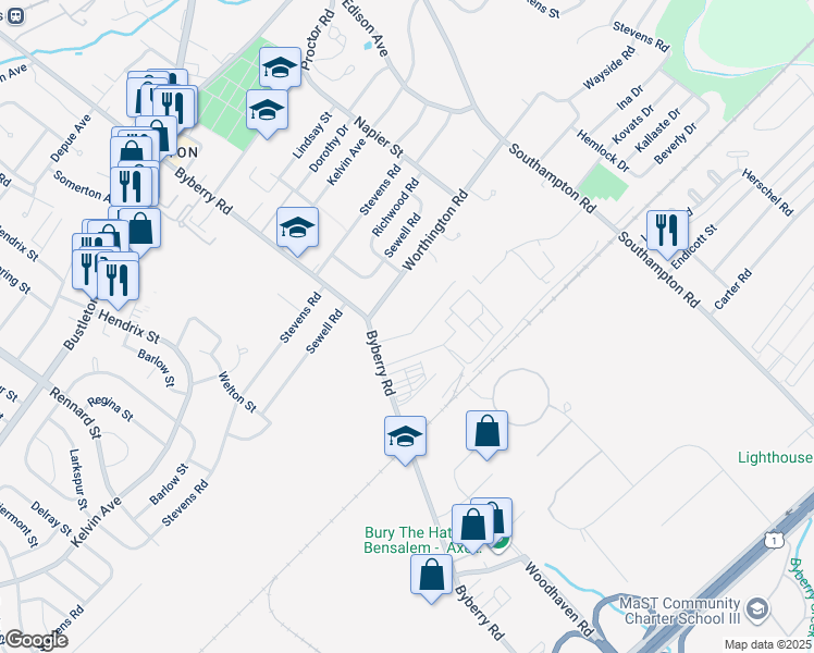 map of restaurants, bars, coffee shops, grocery stores, and more near 13018 Trina Dr in Philadelphia