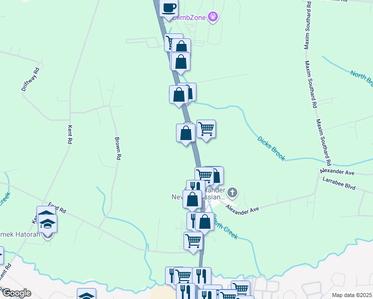 map of restaurants, bars, coffee shops, grocery stores, and more near 6520 U.S. 9 in Howell Township