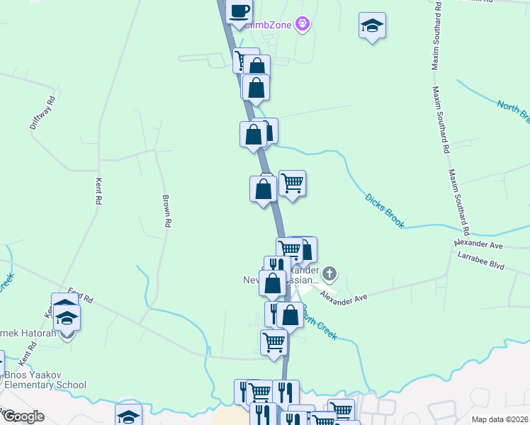 map of restaurants, bars, coffee shops, grocery stores, and more near 6520 U.S. 9 in Howell Township