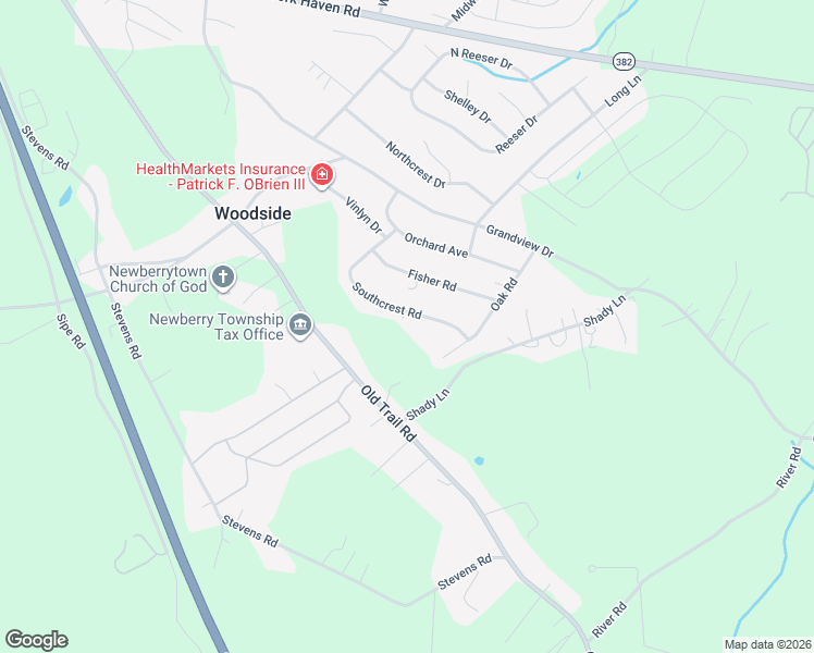 map of restaurants, bars, coffee shops, grocery stores, and more near 105 Southcrest Road in York Haven