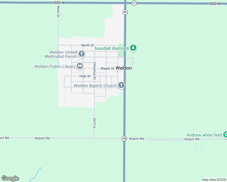 map of restaurants, bars, coffee shops, grocery stores, and more near 22 Walnut Street in Weldon