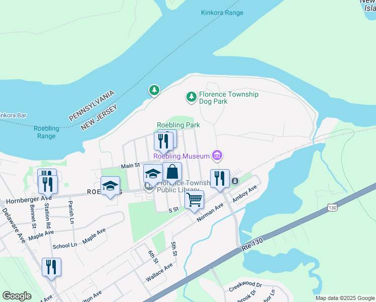 map of restaurants, bars, coffee shops, grocery stores, and more near 60 3rd Avenue in Florence