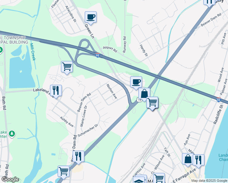 map of restaurants, bars, coffee shops, grocery stores, and more near 1233 Norton Avenue in Bristol