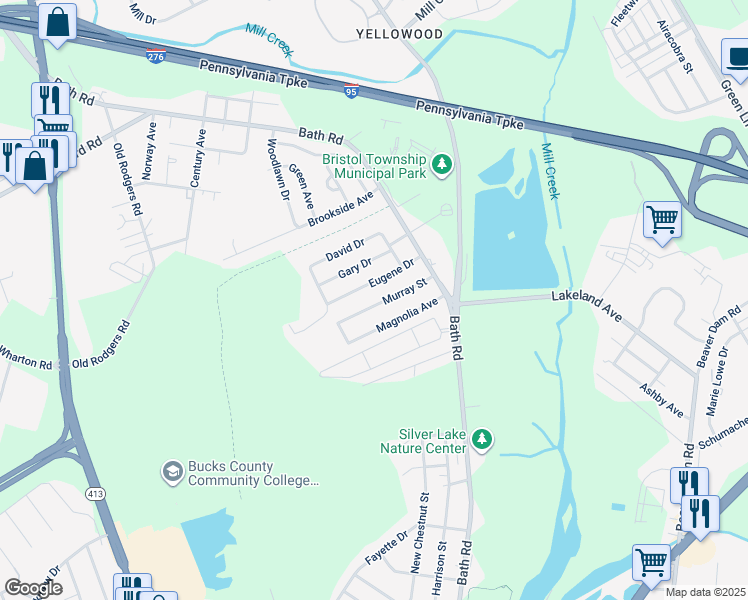 map of restaurants, bars, coffee shops, grocery stores, and more near 4617 Murray Street in Bristol