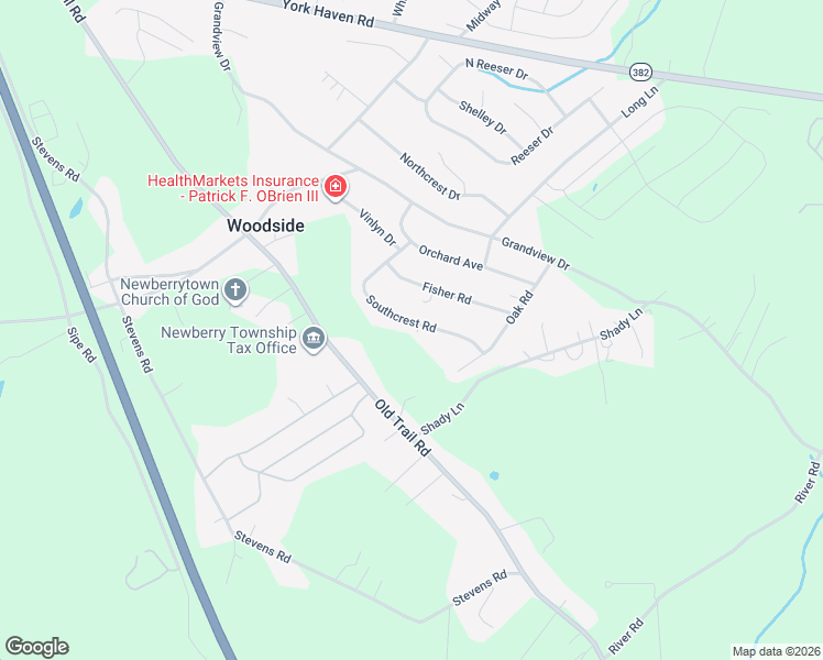 map of restaurants, bars, coffee shops, grocery stores, and more near 105 Southcrest Rd in York Haven