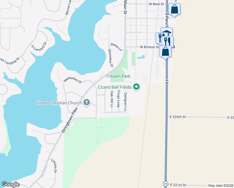 map of restaurants, bars, coffee shops, grocery stores, and more near 1069 Oak Hill Lane in Cicero
