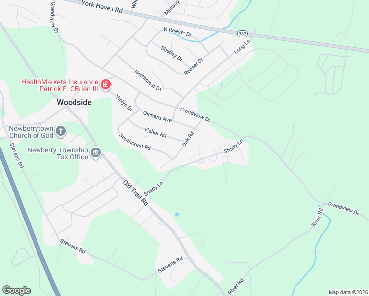 map of restaurants, bars, coffee shops, grocery stores, and more near 70 Oak Road in York Haven