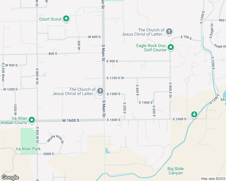 map of restaurants, bars, coffee shops, grocery stores, and more near 101 East 1300 South in Mapleton