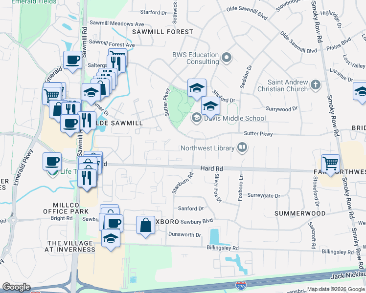 map of restaurants, bars, coffee shops, grocery stores, and more near 2432 Graylake Court in Dublin