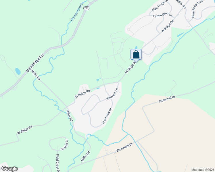 map of restaurants, bars, coffee shops, grocery stores, and more near 18 Westview Dr in Elizabethtown