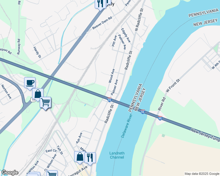map of restaurants, bars, coffee shops, grocery stores, and more near 2404 Wood Avenue in Bristol