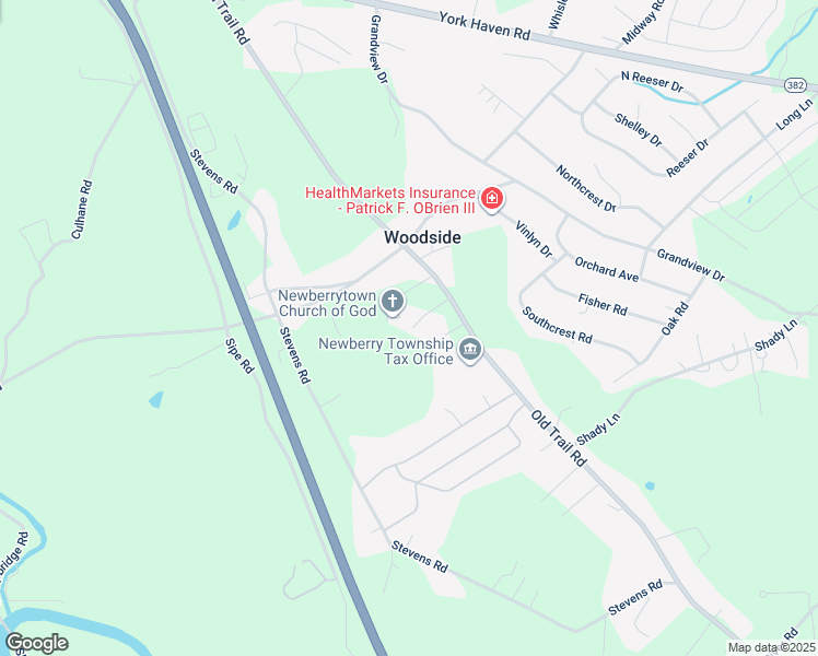 map of restaurants, bars, coffee shops, grocery stores, and more near 2945 Old Trail Road in York Haven