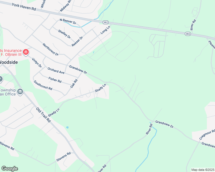 map of restaurants, bars, coffee shops, grocery stores, and more near 4 Shady Lane in York Haven