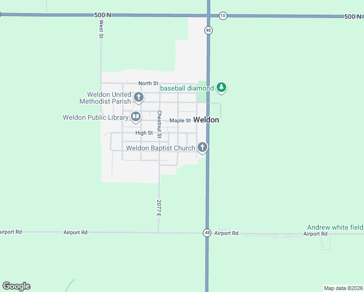 map of restaurants, bars, coffee shops, grocery stores, and more near 22 Walnut Street in Weldon